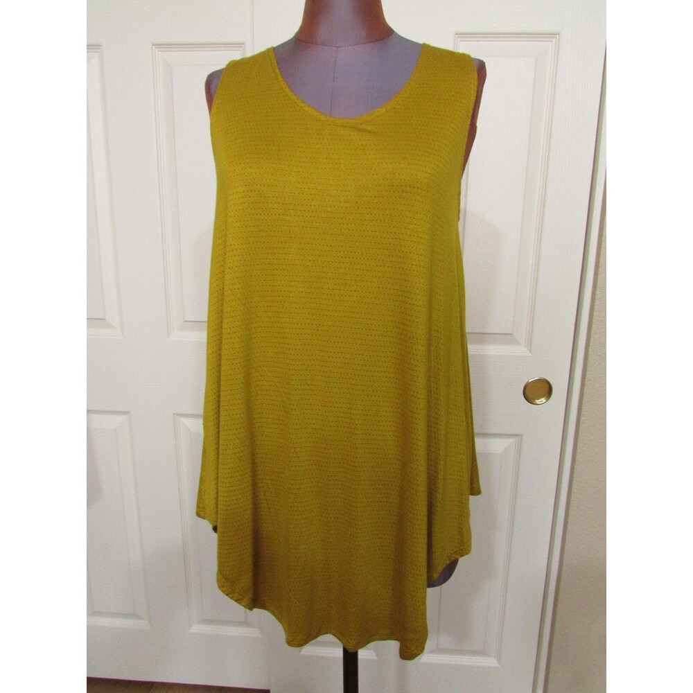 NOBLU GOLD/BLACK DOT COTTON SPANDEX JERSEY SLEEVELESS TOP SIZE S NEW WITH TAGS